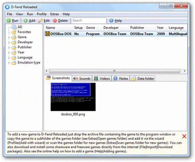 D-Fend Reloaded: ��������� ������� DOS ���� � Windows 7, XP � Vista